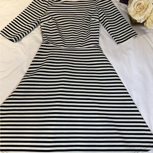 Pixley Black and White Striped Long Sleeve Dress